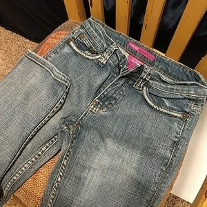 Vigoss button flap straight leg jeans for girls
